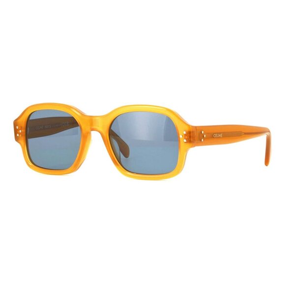 NEW CELINE UNISEX SQUARE SUNGLASSES CELINE CL40266U 47V ORANGE BLUE EYEWEAR - Picture 1 of 3